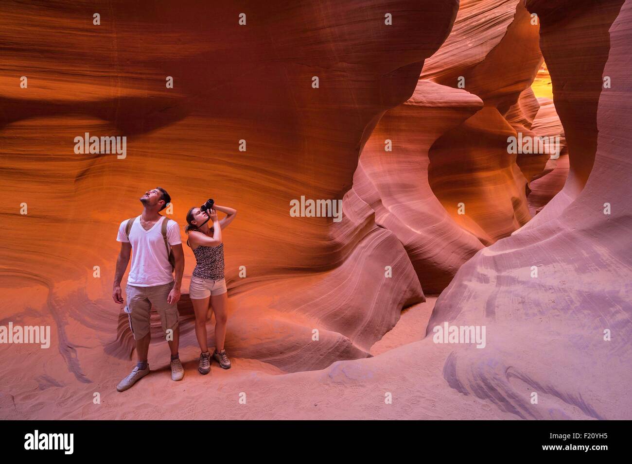 United States, Arizona, Navajo Nation, Page, Lower Antelope Canyon Banque D'Images