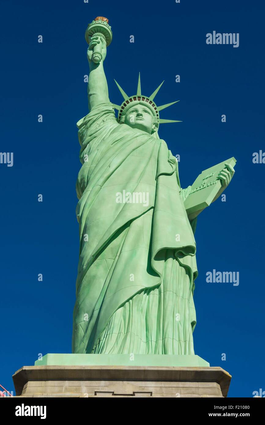 United States, Nevada, Las Vegas, le Strip, New York New York Hotel & Casino, la reproduction de la Statue de la Liberté Banque D'Images