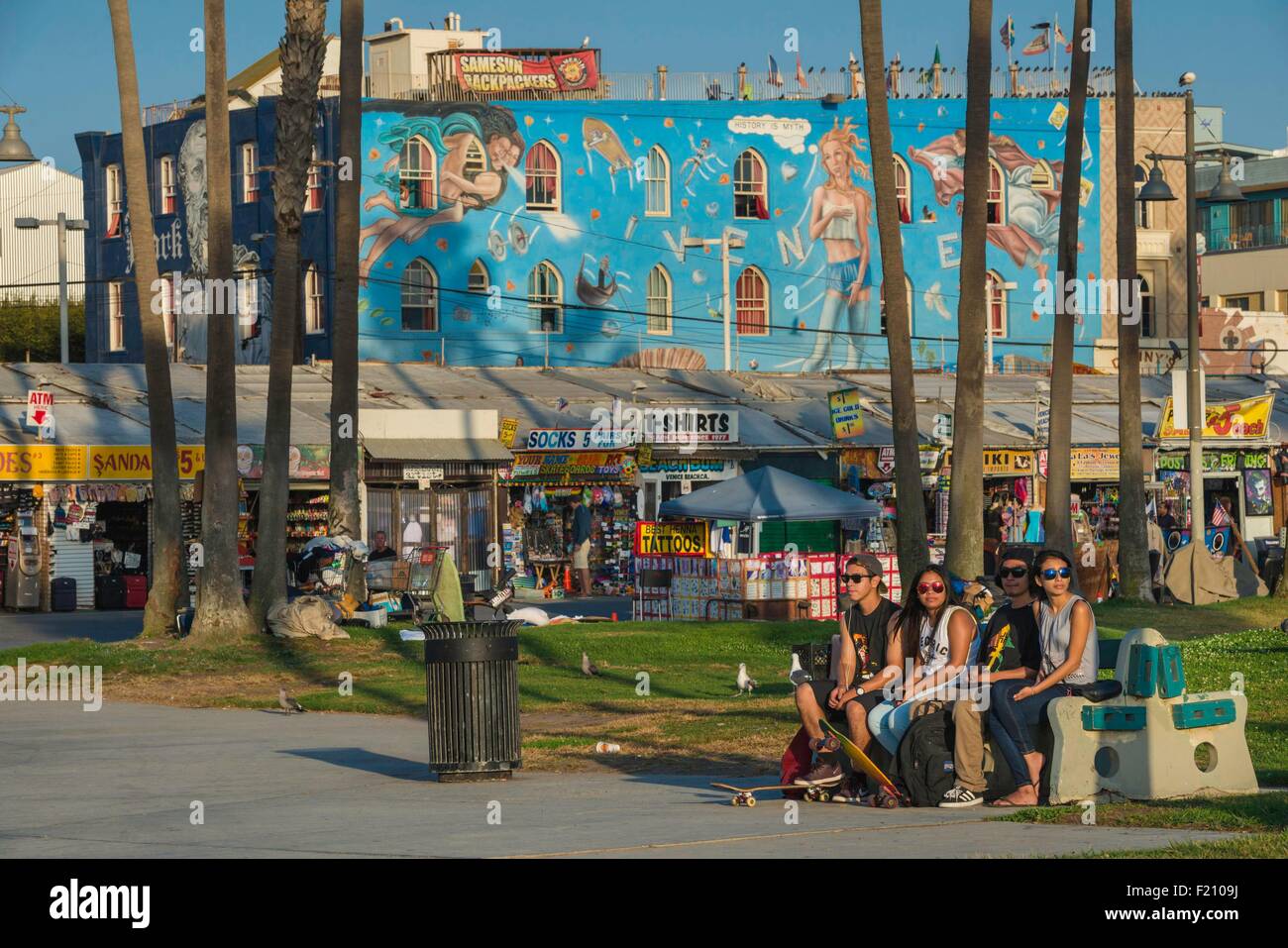 United States, California, Los Angeles, Venice Beach, Ocean Front Walk Banque D'Images