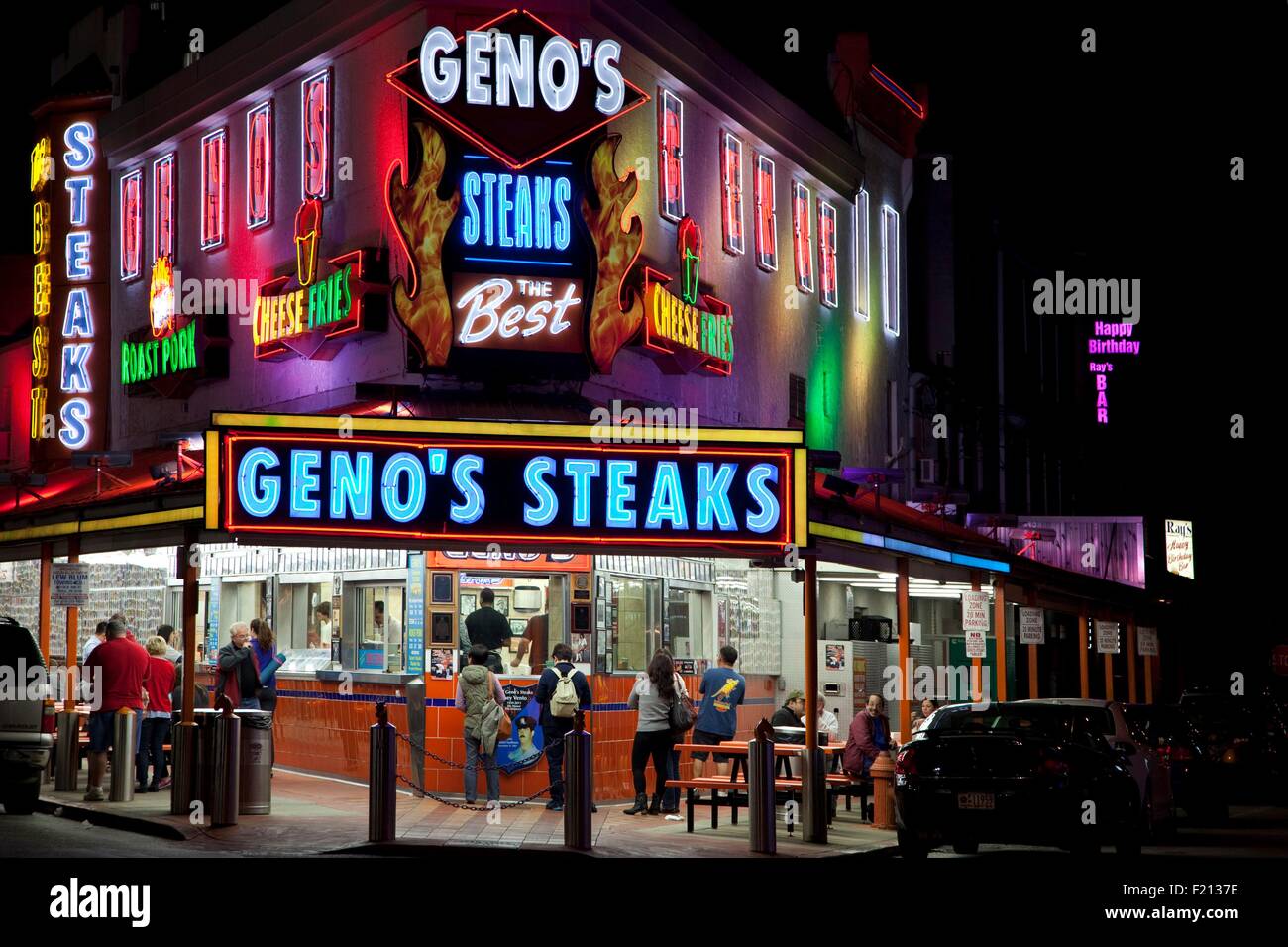 United States, Pennsylvania, Philadelphia, Philadelphie, 9e Rue. Steaks de Geno's Banque D'Images