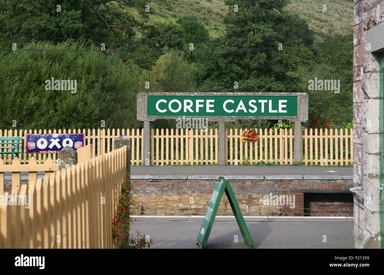 La gare de Corfe Castle Banque D'Images