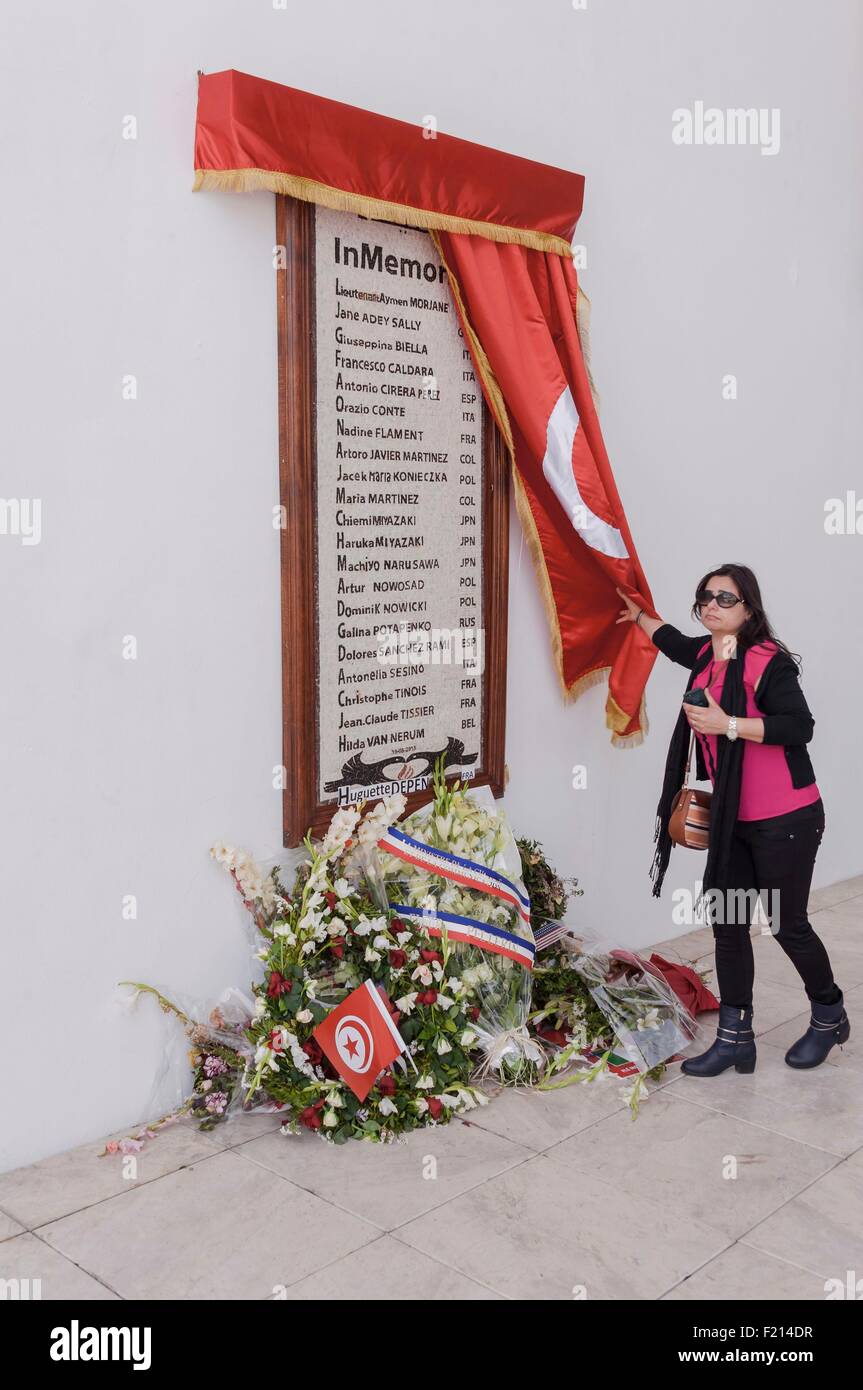 Tunisie, Tunis, Musée national du Bardo, mémorial de l'attaque en février 2015 terorism Banque D'Images