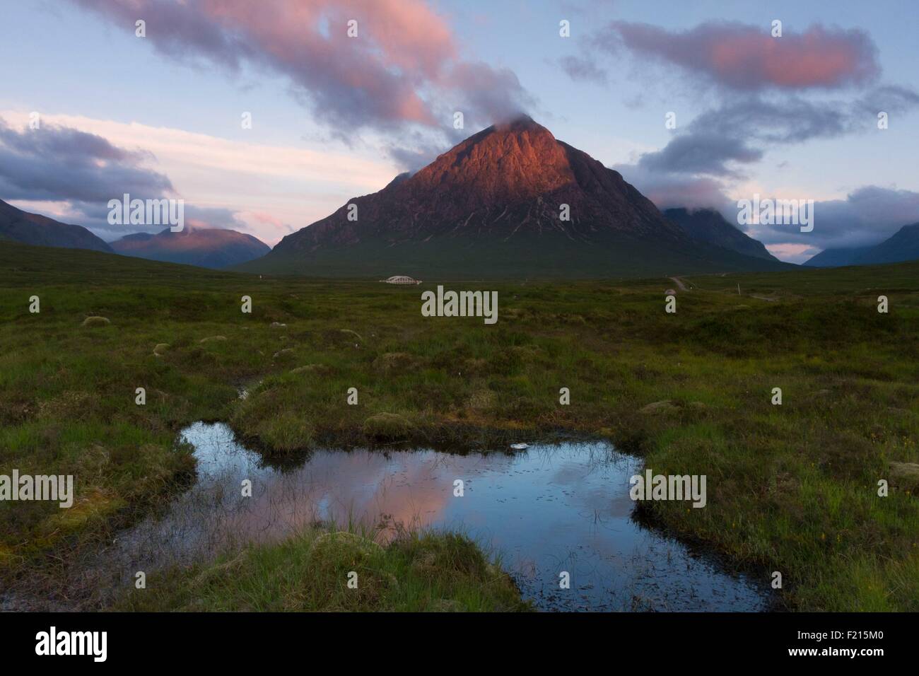 Royaume-uni, Ecosse, Glencoe Valley, tourbière, Buachaille Etive Mor, Ecosse Banque D'Images