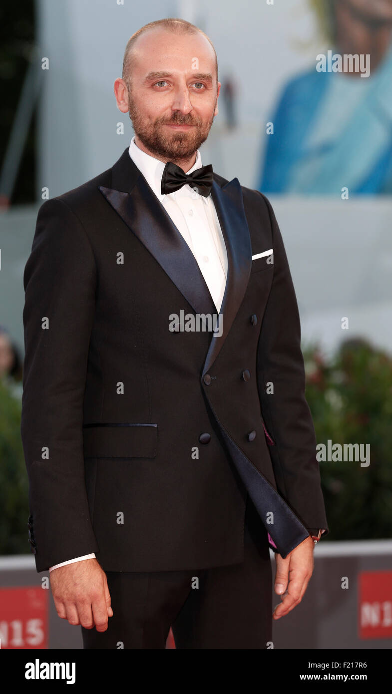 Venise, Italie. Sep 9, 2015. Wojciech Mecwaldowski Acteur participe à une première pour '11 Minutes' pendant le 72e Festival du Film de Venise à l'île du Lido à Venise, Italie, 9 septembre 2015. © Ye Pingfan/Xinhua/Alamy Live News Banque D'Images