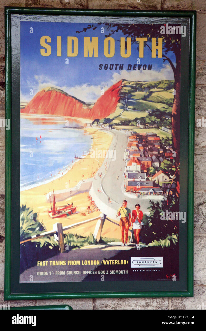 La ville de Sidmouth South Devon railway poster Banque D'Images