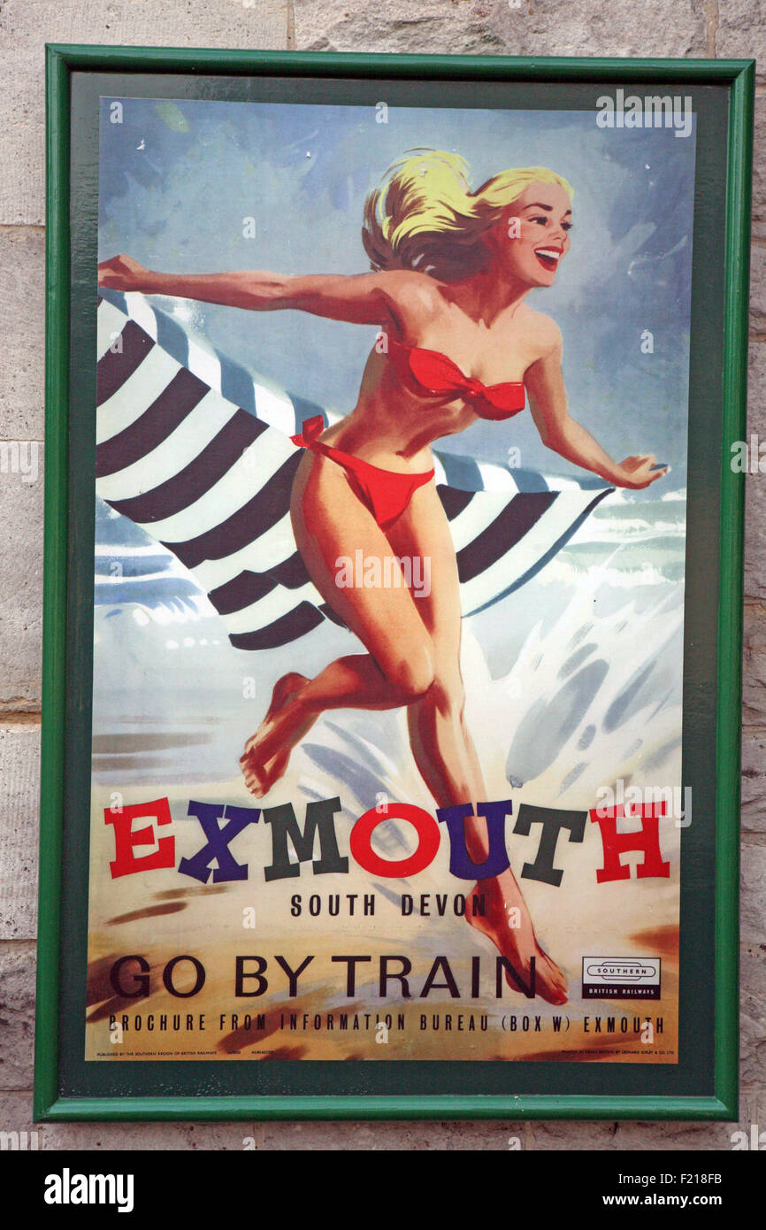 Train d'Exmouth poster Banque D'Images