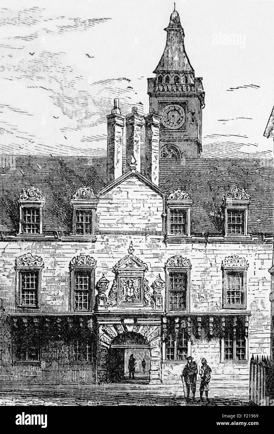 L'Université de Glasgow, en Écosse, fondée en 1451, était située à l'origine dans la rue High; depuis 1870, son campus principal se trouve à Gilmorehill, dans le quartier West End de la ville. Il s'agit de la quatrième plus ancienne université du monde anglophone et de l'une des quatre anciennes universités d'Écosse, Edimbourg, Aberdeen et St Andrews, et fait partie des Lumières écossaises au XVIIIe siècle. Initialement pour les étudiants riches, il est devenu un pionnier de l'enseignement supérieur britannique au XIXe siècle en répondant également aux besoins des étudiants de la classe moyenne urbaine et commerciale en pleine croissance. Banque D'Images