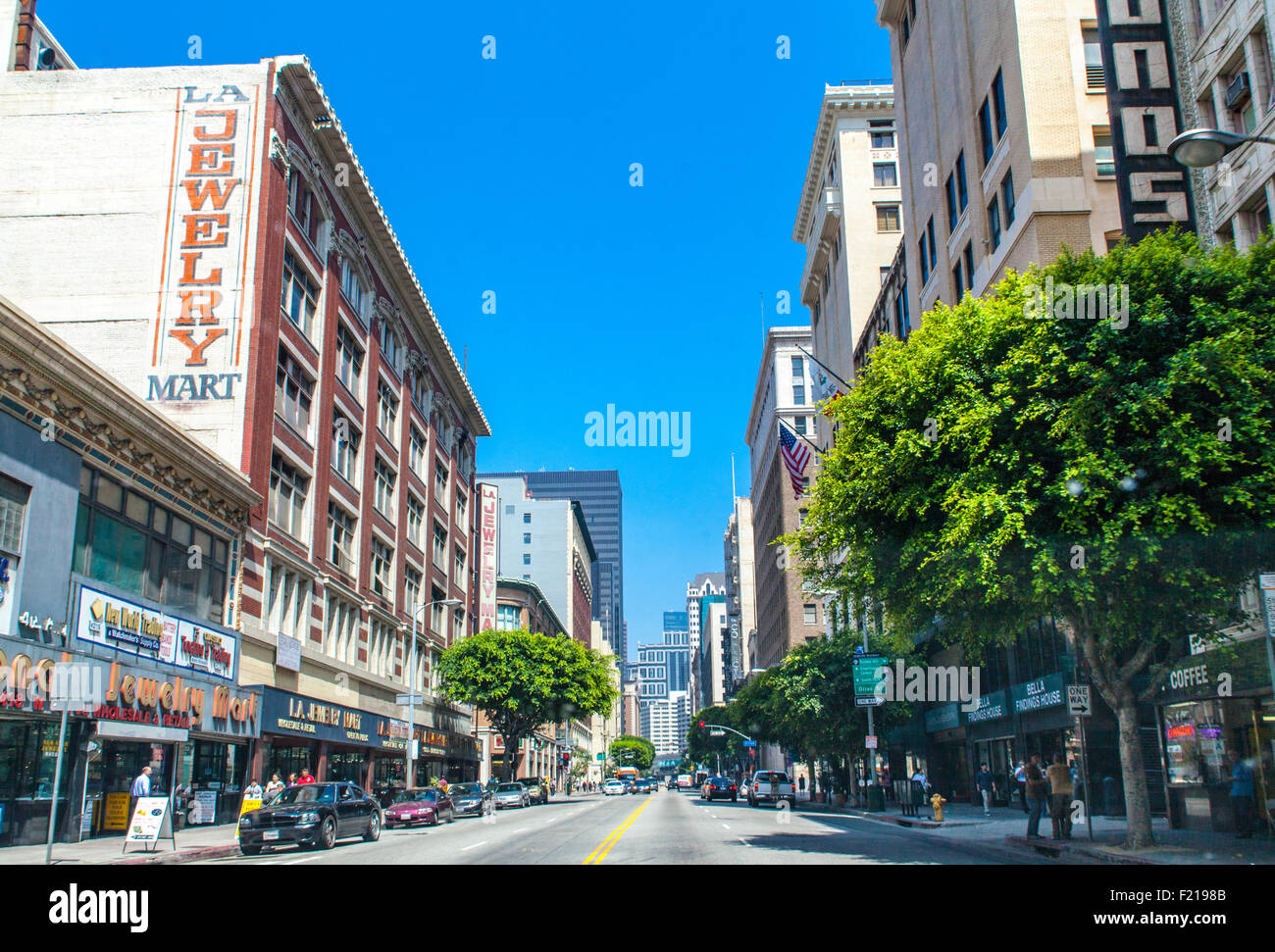 Les scènes dans le centre-ville de Los Angeles dans le quartier de bijoux Banque D'Images