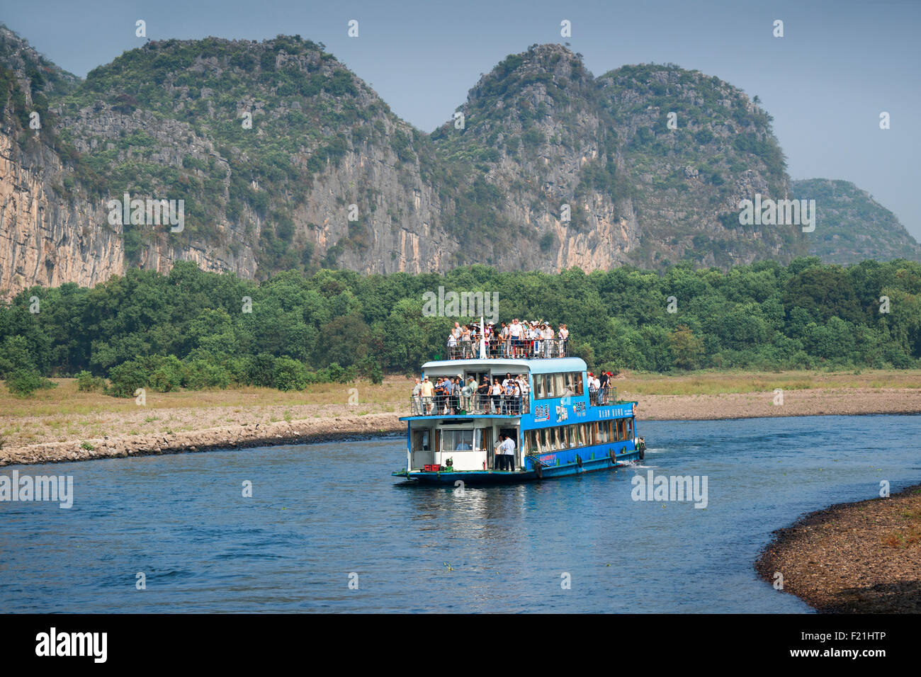 Croisière sur la rivière Li à Guilin, Yangshuo, Chine, Asie Banque D'Images