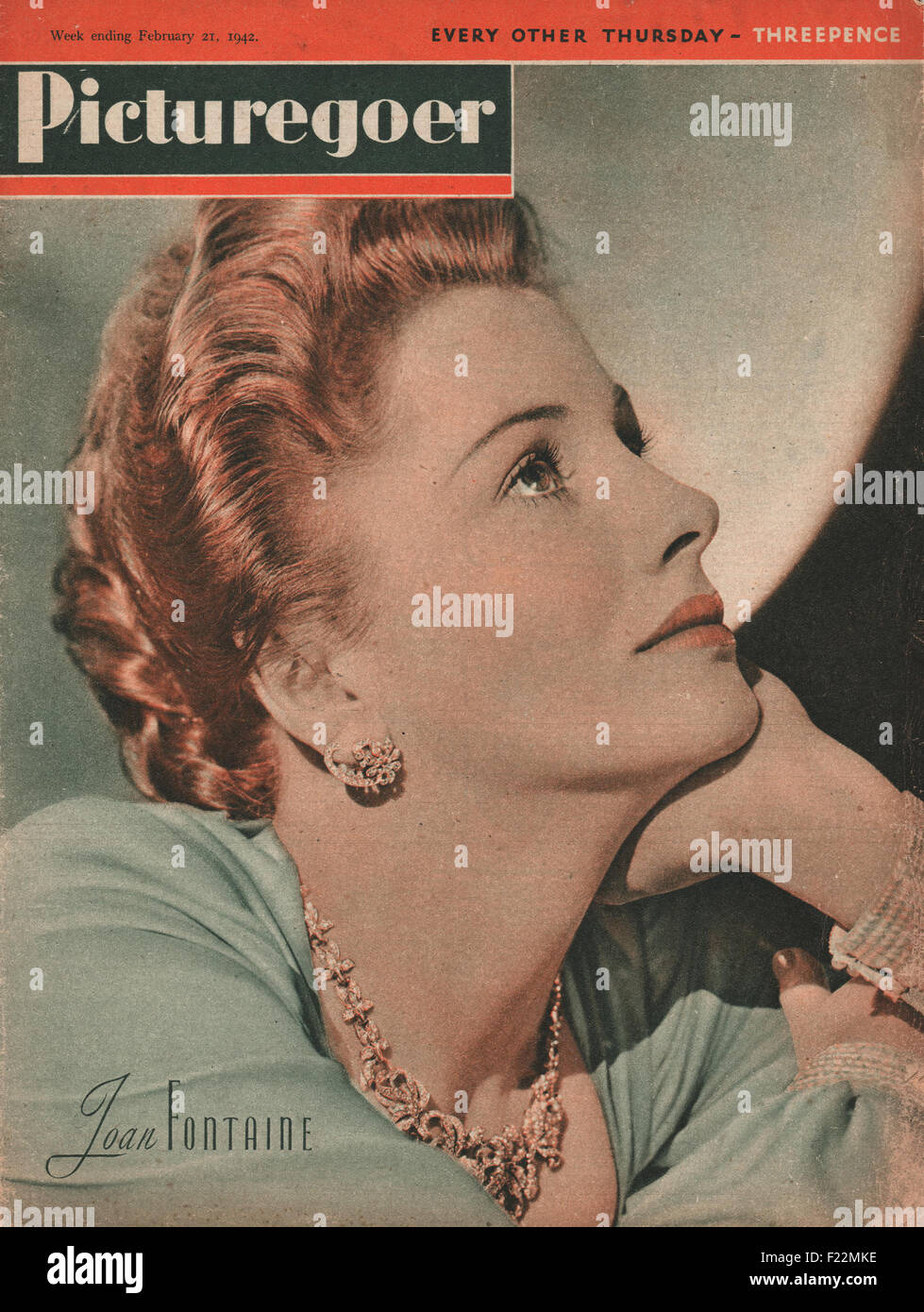 Magazine 1942 Picturegoer Joan Fontaine Banque D'Images