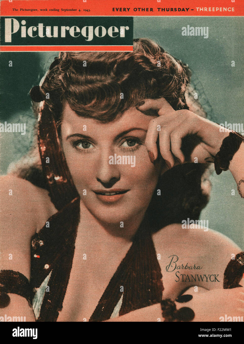 Magazine 1943 Picturegoer Barbara Stanwyck Banque D'Images