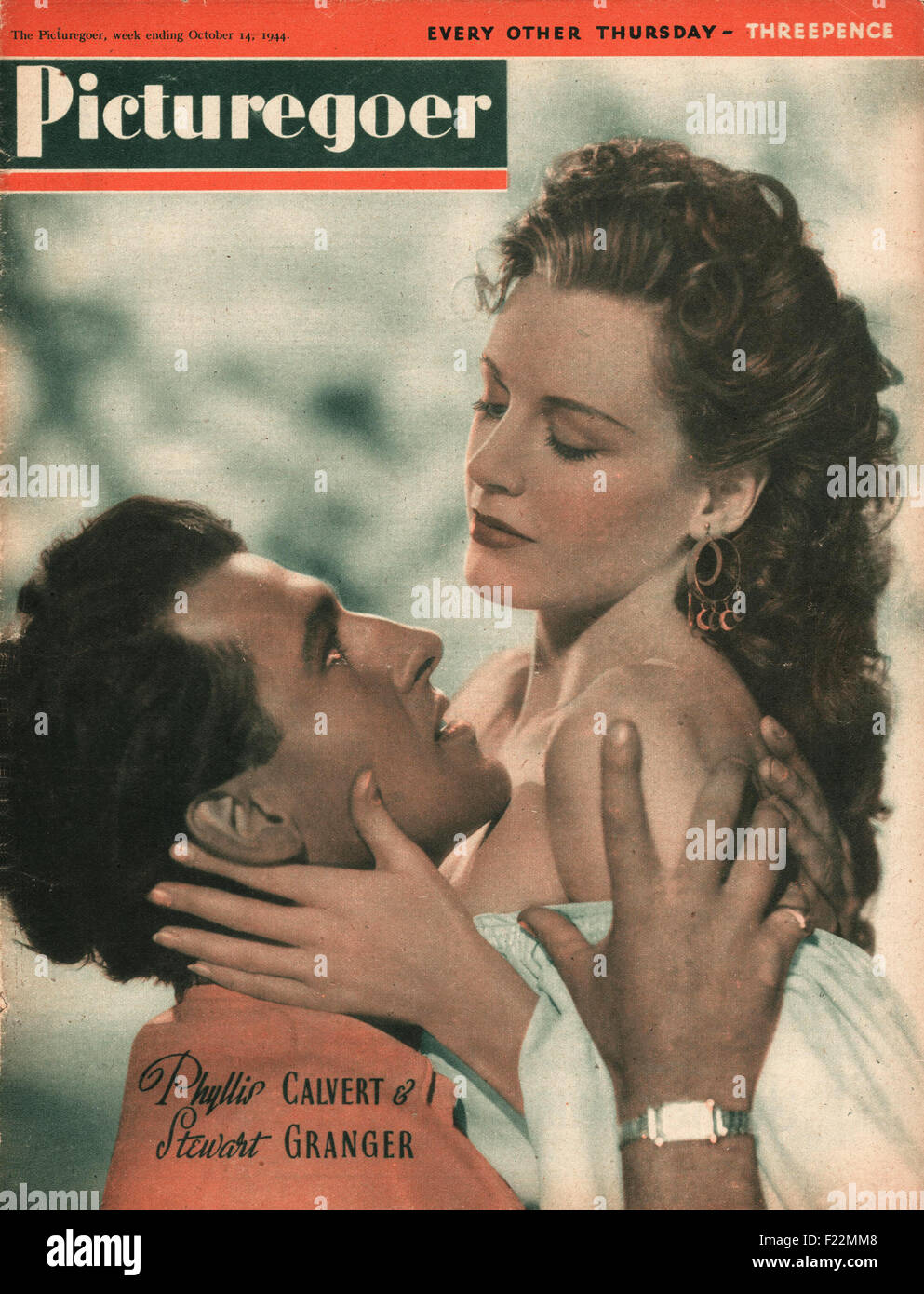 Magazine 1944 Picturegoer Phyllis Calvert & Stewart Granger Banque D'Images