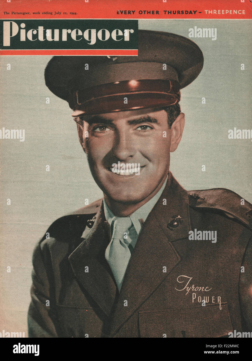 1944 Picturegoer Tyrone Power magazine Banque D'Images