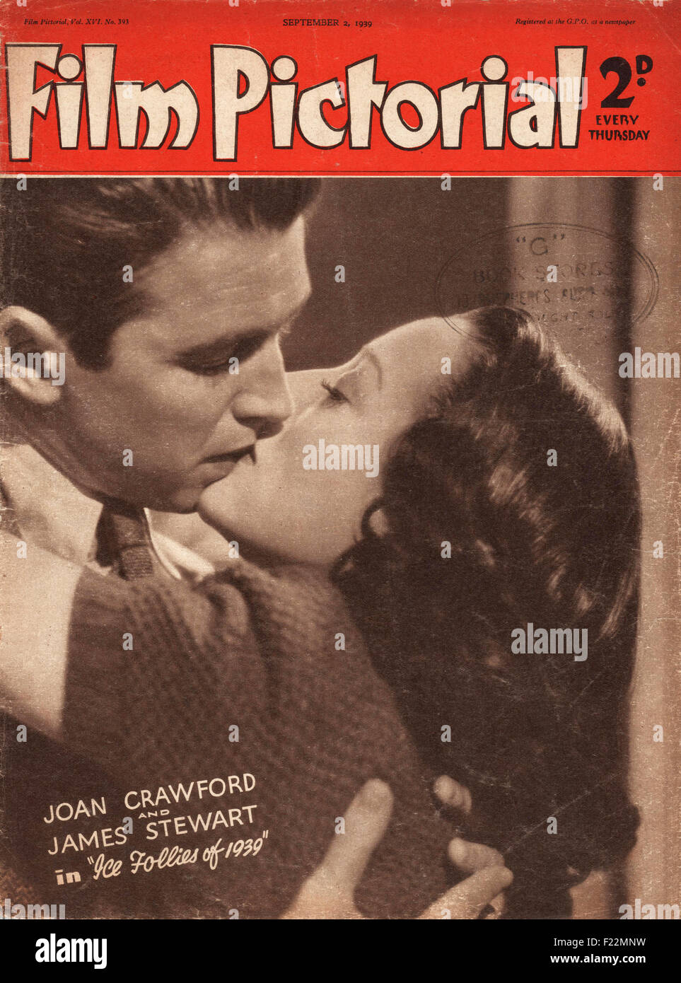 1939 magazine picturale du Film & Joan Crawford James Stewart Banque D'Images