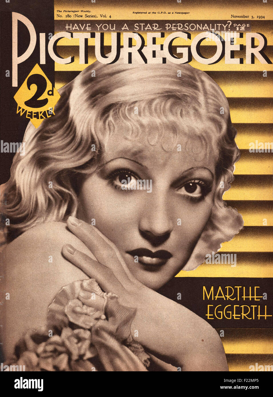 1934 Picturegoer Marthe Eggerth Banque D'Images