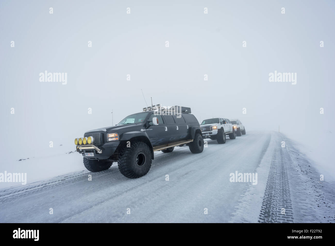 Super Jeep tour en hiver, hauts plateaux du centre, de l'Islande Banque D'Images