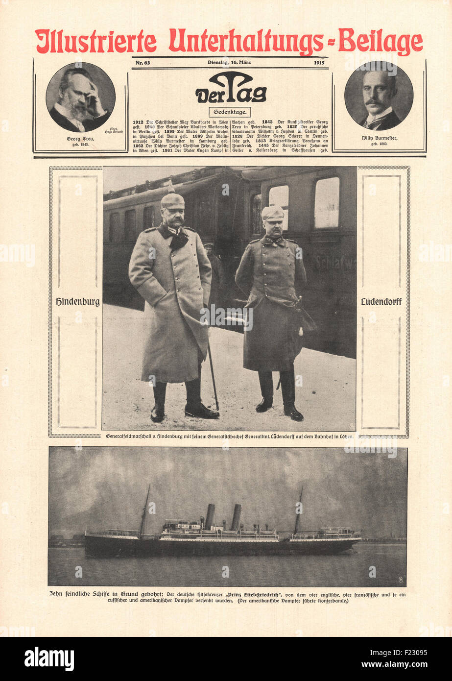 1915 Der Tag von Hindenburg et Ludendorff Banque D'Images