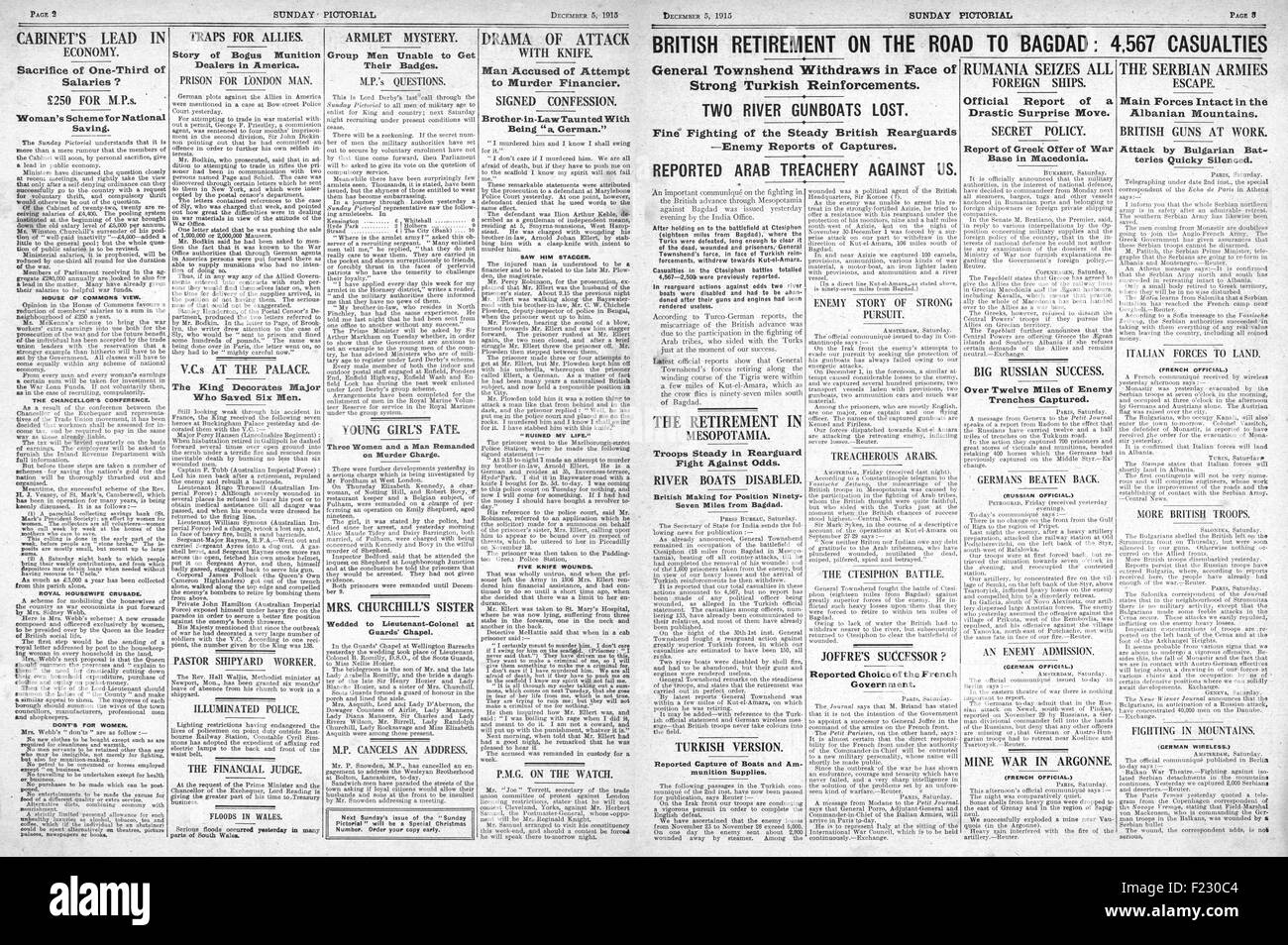 1915 Dimanche de retraite des Forces britanniques Pictoriall en Mésopotamie Banque D'Images