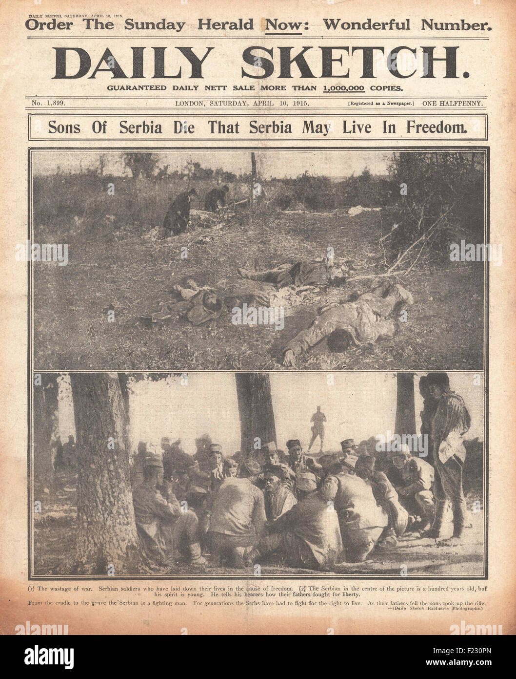 Document Ancien - Groupe De Soldats Serbes 1915 - Issu De Magazine - 14-18 (Bon état)