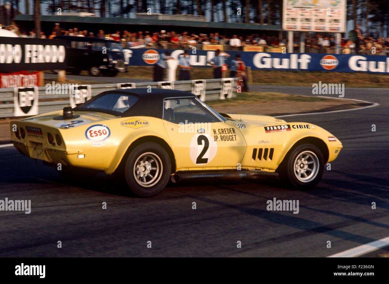 2 Henri Greder Jean Pierre Rouget Chevrolet Corvette Le Mans 14 Juin 1970 Banque D'Images