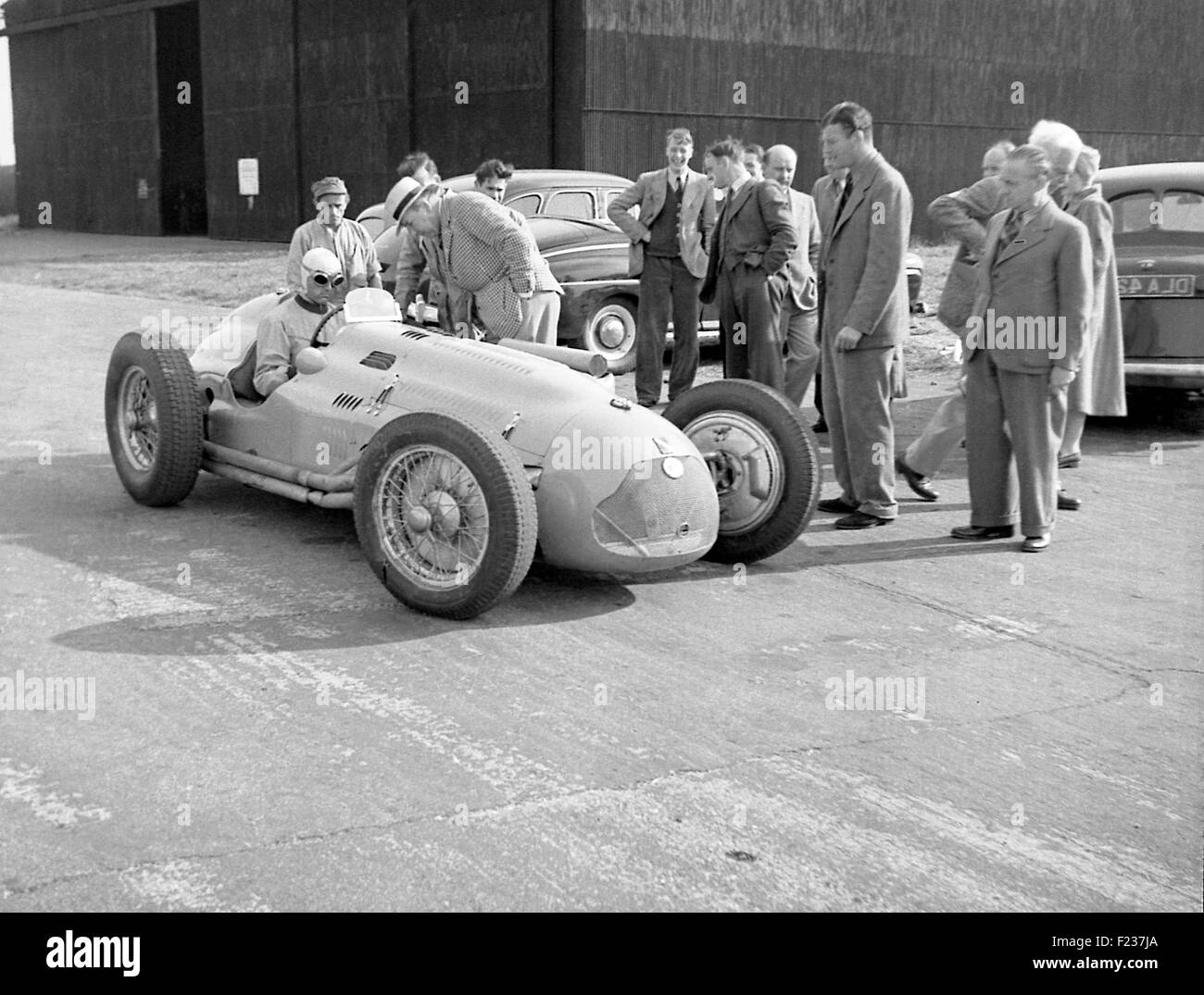 Louis Chiron dans une Talbot Lago British GP à Silverstone 1949 Banque D'Images