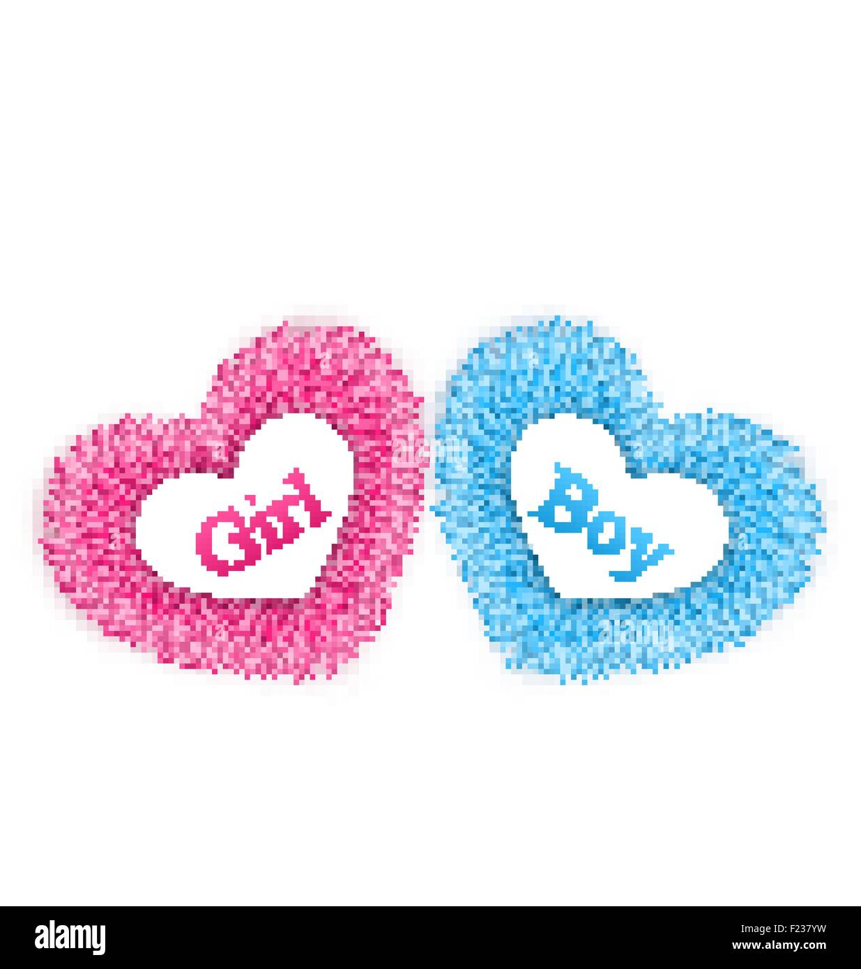 Douche de bébé rose et bleu, révèlent la douche de bébé genre Illustration de Vecteur