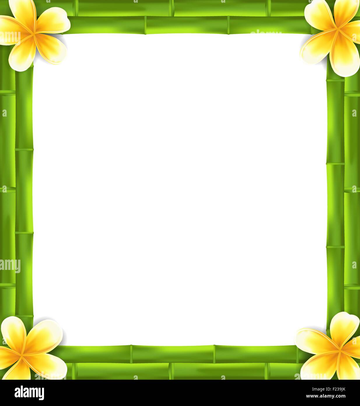 Cadre naturel Bambou et fleurs de frangipanier, copie de l'espace pour votre texte Illustration de Vecteur