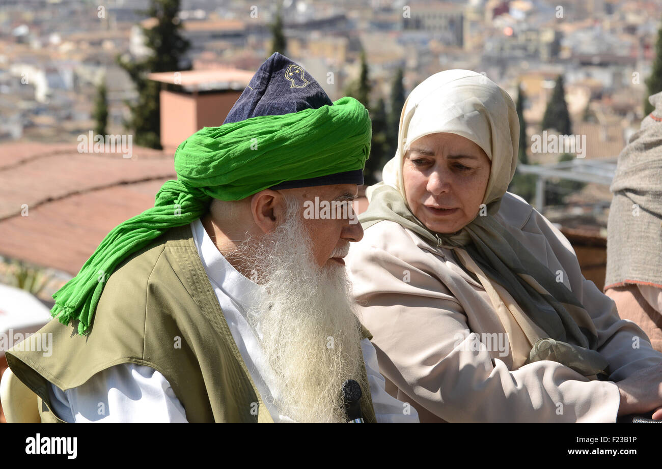 Shaykh Hisham Kabbani Lebanese-American éminents du soufisme et Hajjah Naziha Adil un descendant du Prophète Muhammad (s) sur Banque D'Images