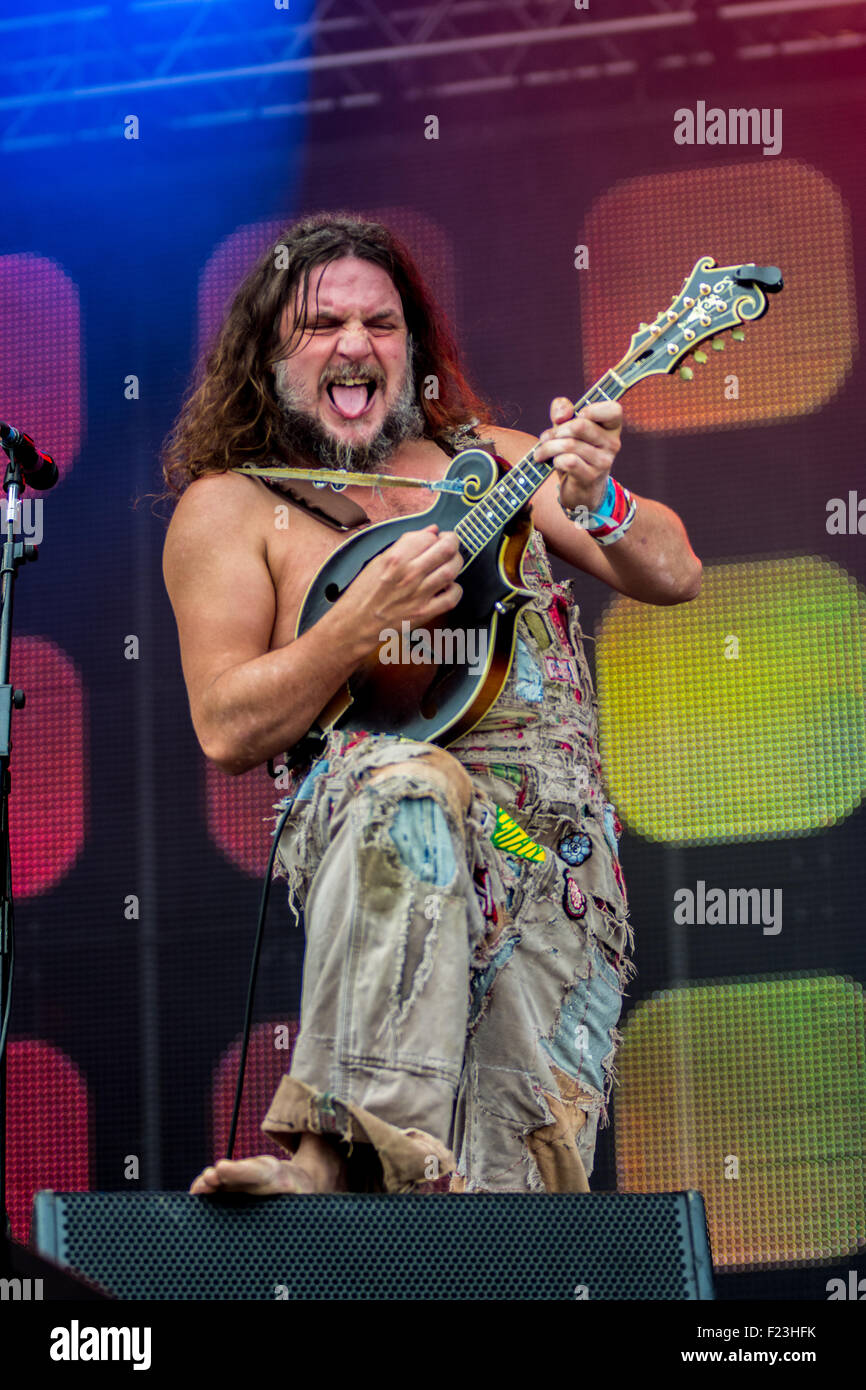 Bugo épater la foule Live au Festival 2015 victorieux Banque D'Images