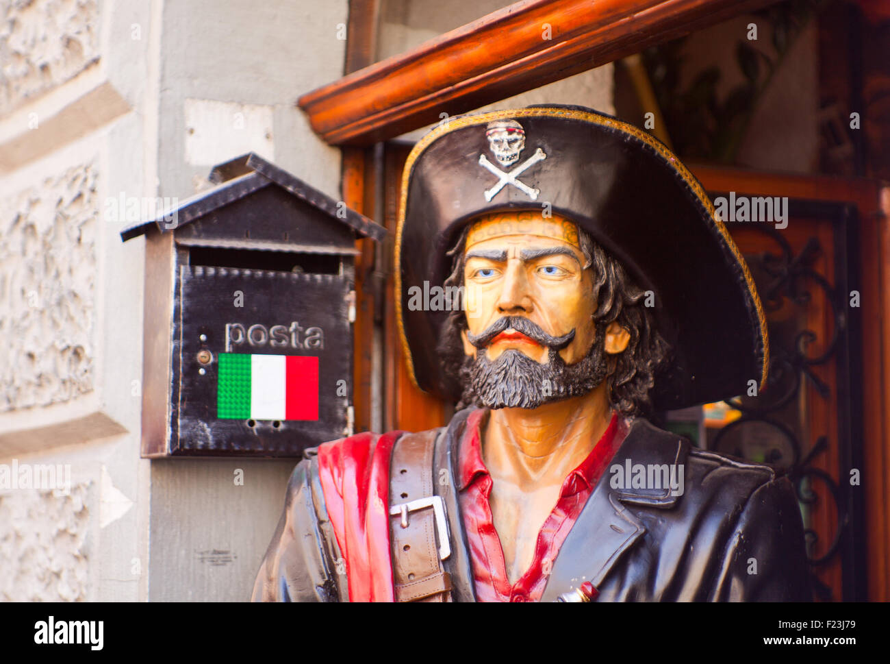 Tête d'une statue de pirate Banque D'Images