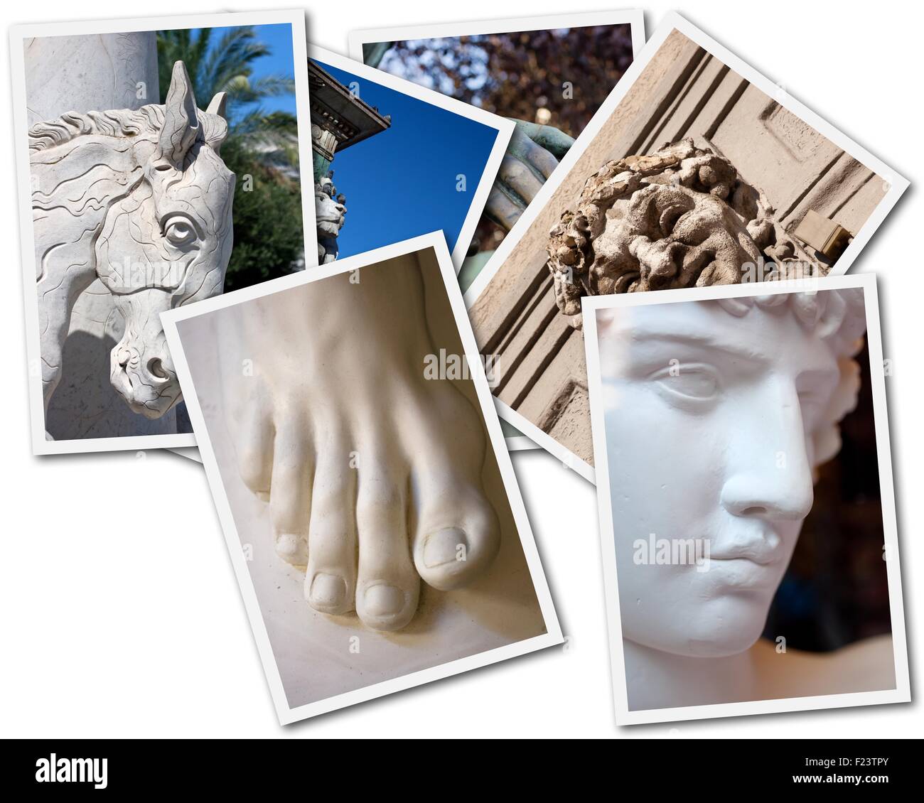 Un ensemble de collage statue, Italie Banque D'Images