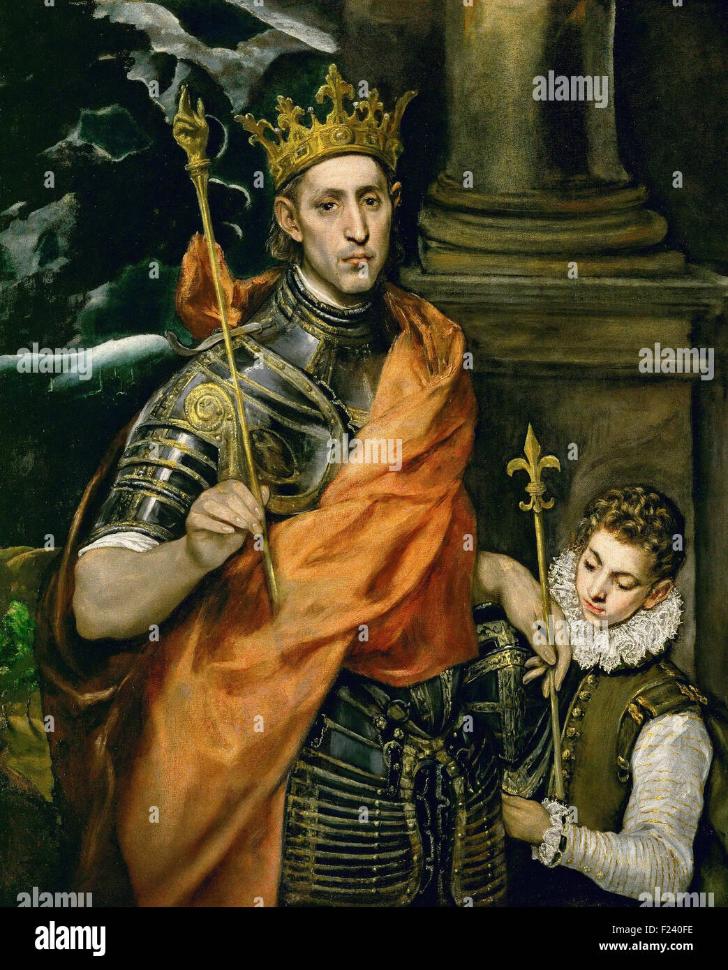 El Greco - Saint Louis, Roi de France, et d'une page Banque D'Images