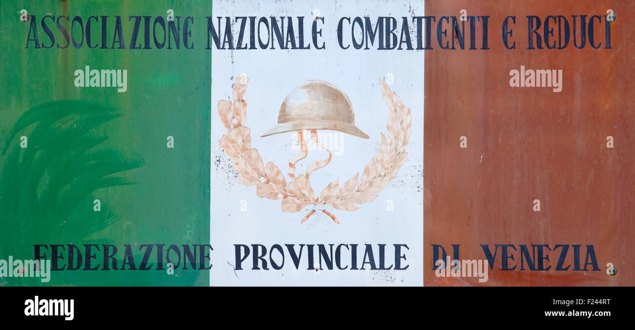 Drapeau Italien en mémoire des anciens combattants Banque D'Images