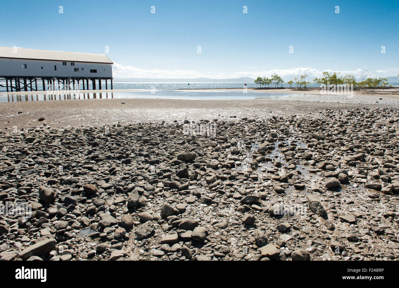 Le sucre historique quai de Port Douglas, Queensland du nord, Australie Banque D'Images