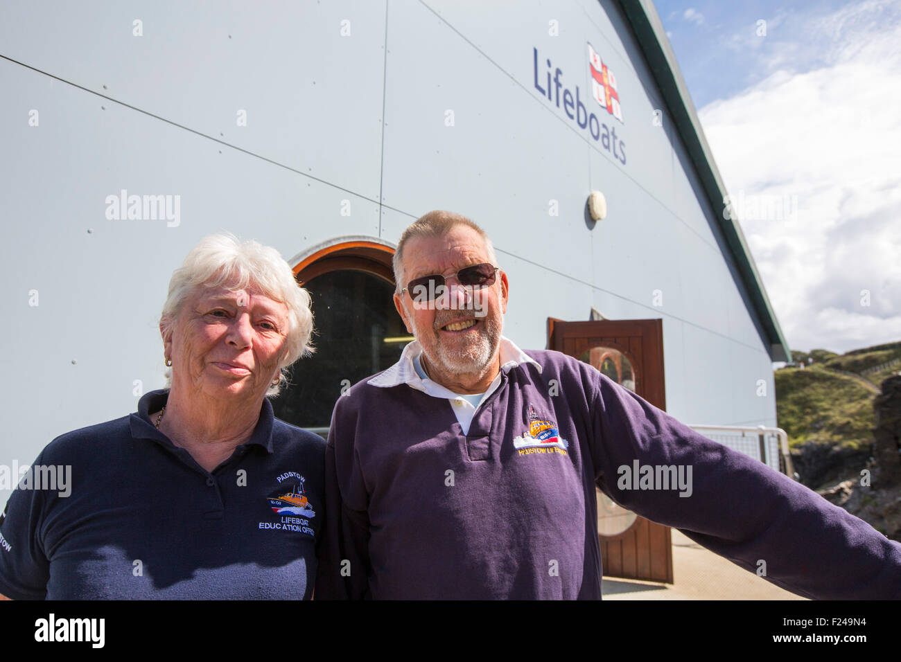 Station de sauvetage Padstow sur Trevose Head, Cornwall, UK, avec les bénévoles de la RNLI. Banque D'Images