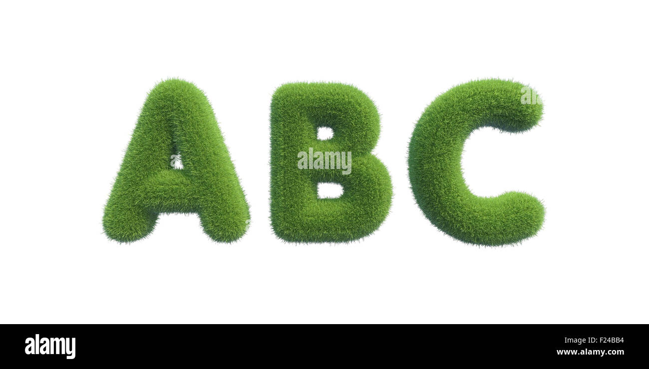 ABC fait des symboles de l'herbe verte Banque D'Images