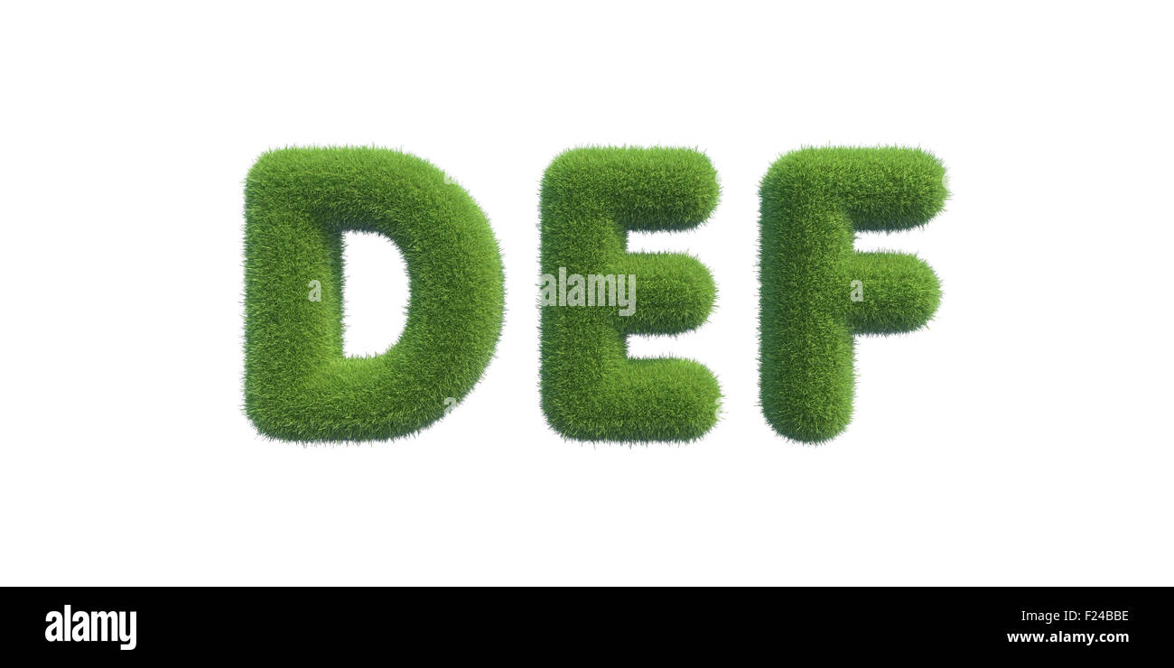 Faite de symboles DEF l'herbe verte. 3D render Banque D'Images