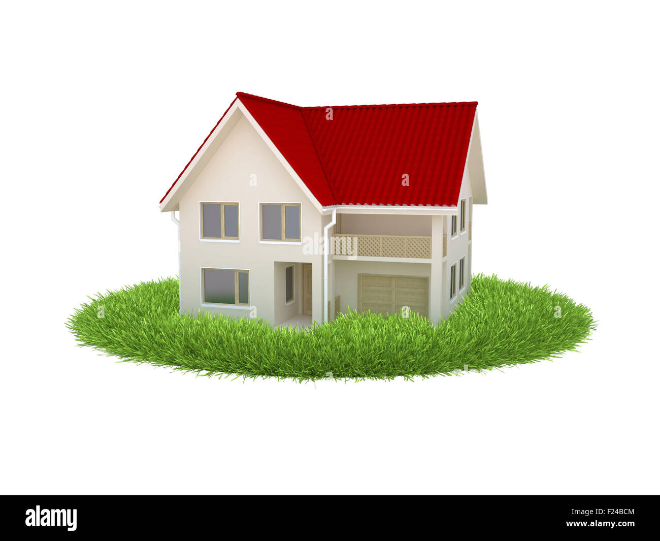 La Chambre s'morceau d'herbe isolé sur fond blanc Banque D'Images