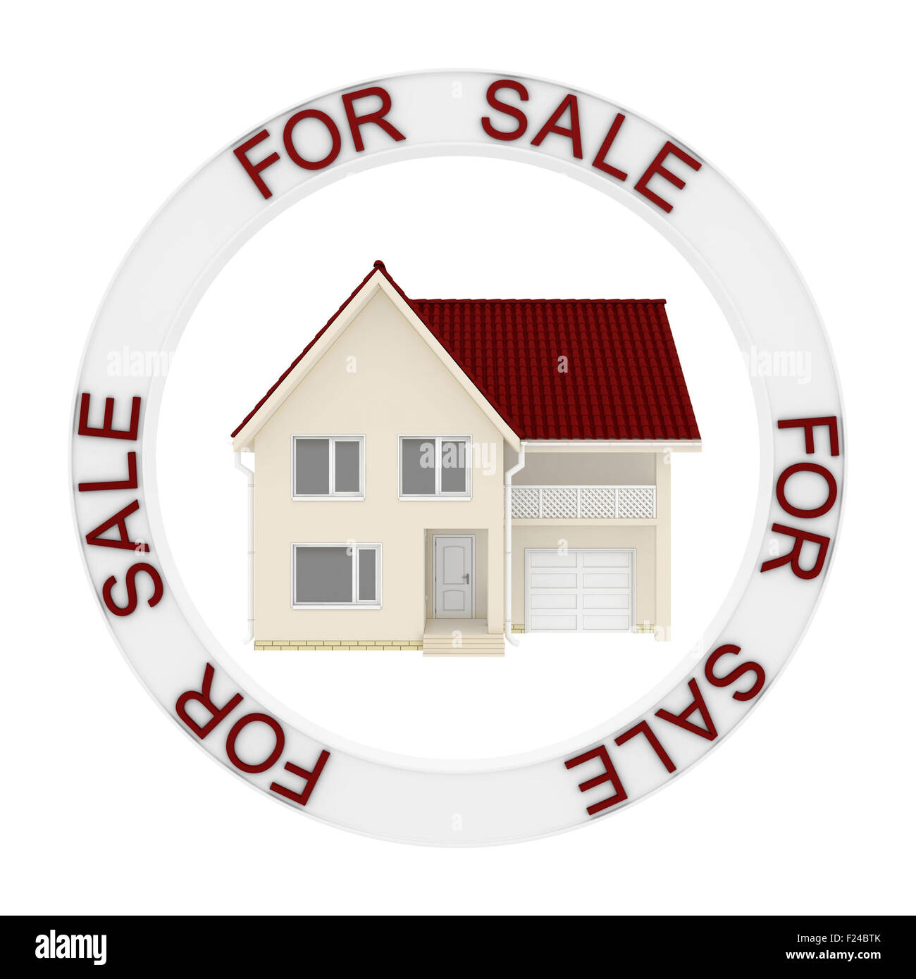 Petite maison est entourée d'un cercle avec les mots à vendre Banque D'Images