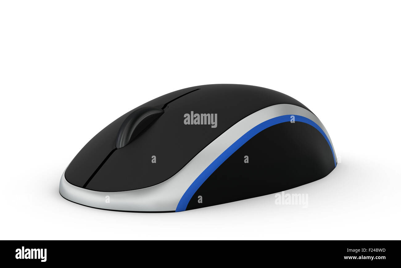 Souris d'ordinateur sur un fond blanc. Vue de dessus Banque D'Images