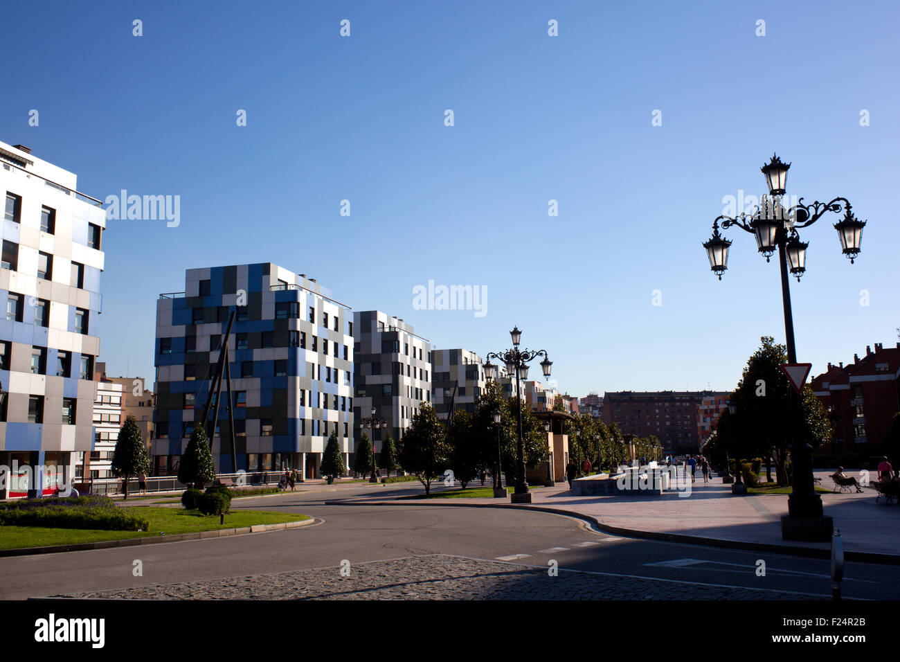 Vue sur la nouvelle ville d'Oviedo, Asturias - Espagne Banque D'Images