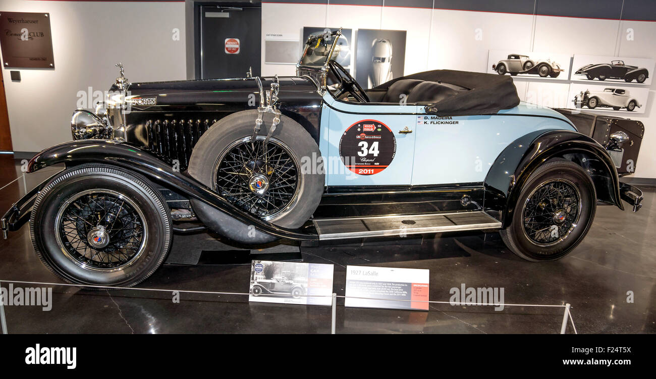 1927 LaSalle. À l'affiche au Musée de l'automobile américaine, Tacoma, Washington. 9 mai, 2015. Banque D'Images