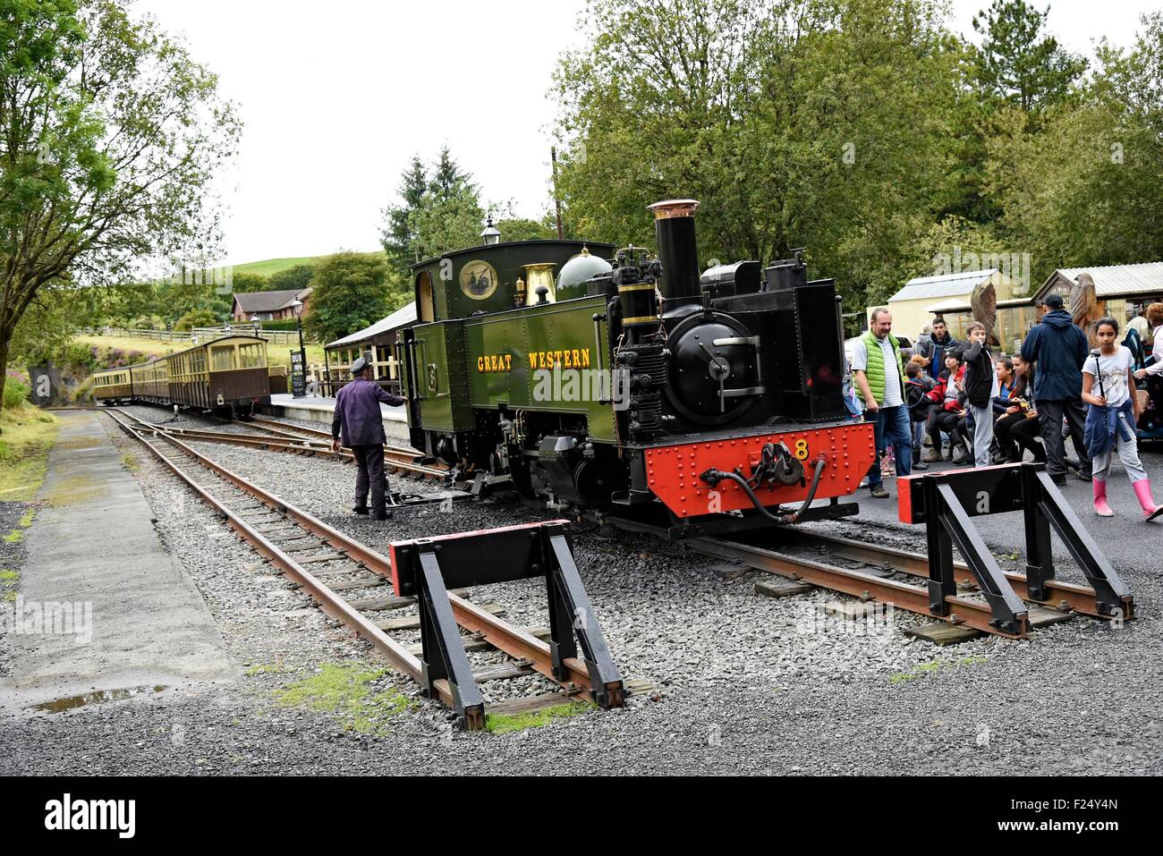 La vallée de fer de Rheidol (Gallois : Rheilffordd Rheidol mcg) est un 1 ft 11 3 1/4 po (603 mm) à voie étroite de chemin de fer à vapeur du patrimoine Banque D'Images