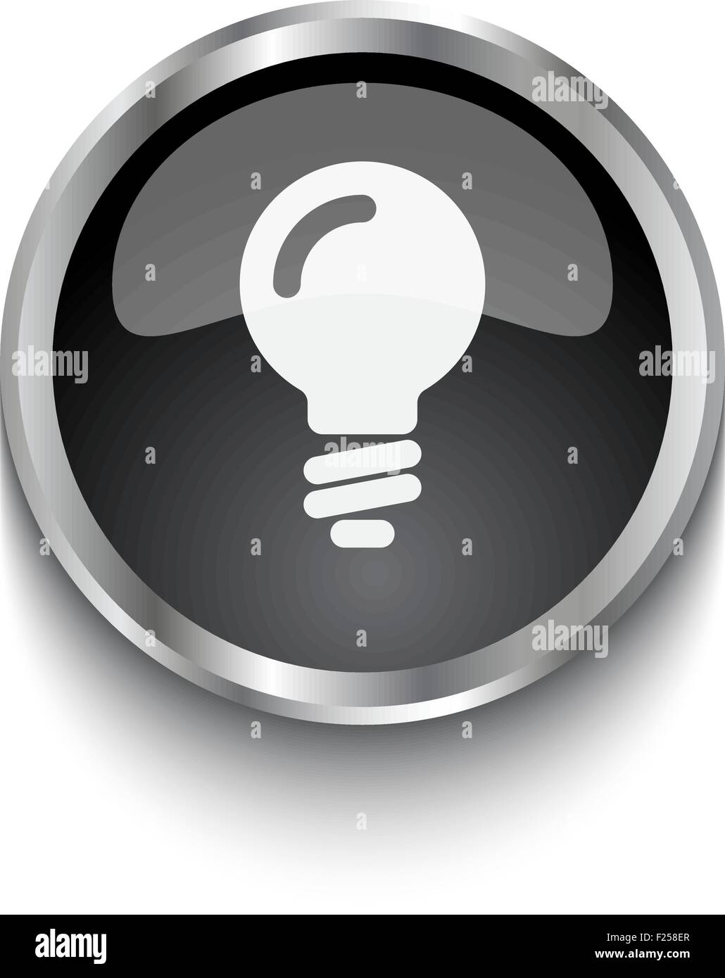 Lampe blanche sur noir symbole bouton web Illustration de Vecteur