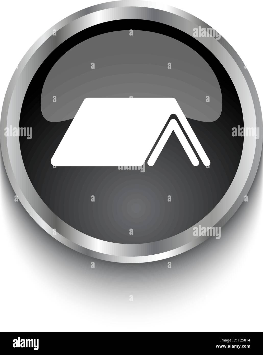 Symbole d'abri Blanc sur noir bouton web Illustration de Vecteur