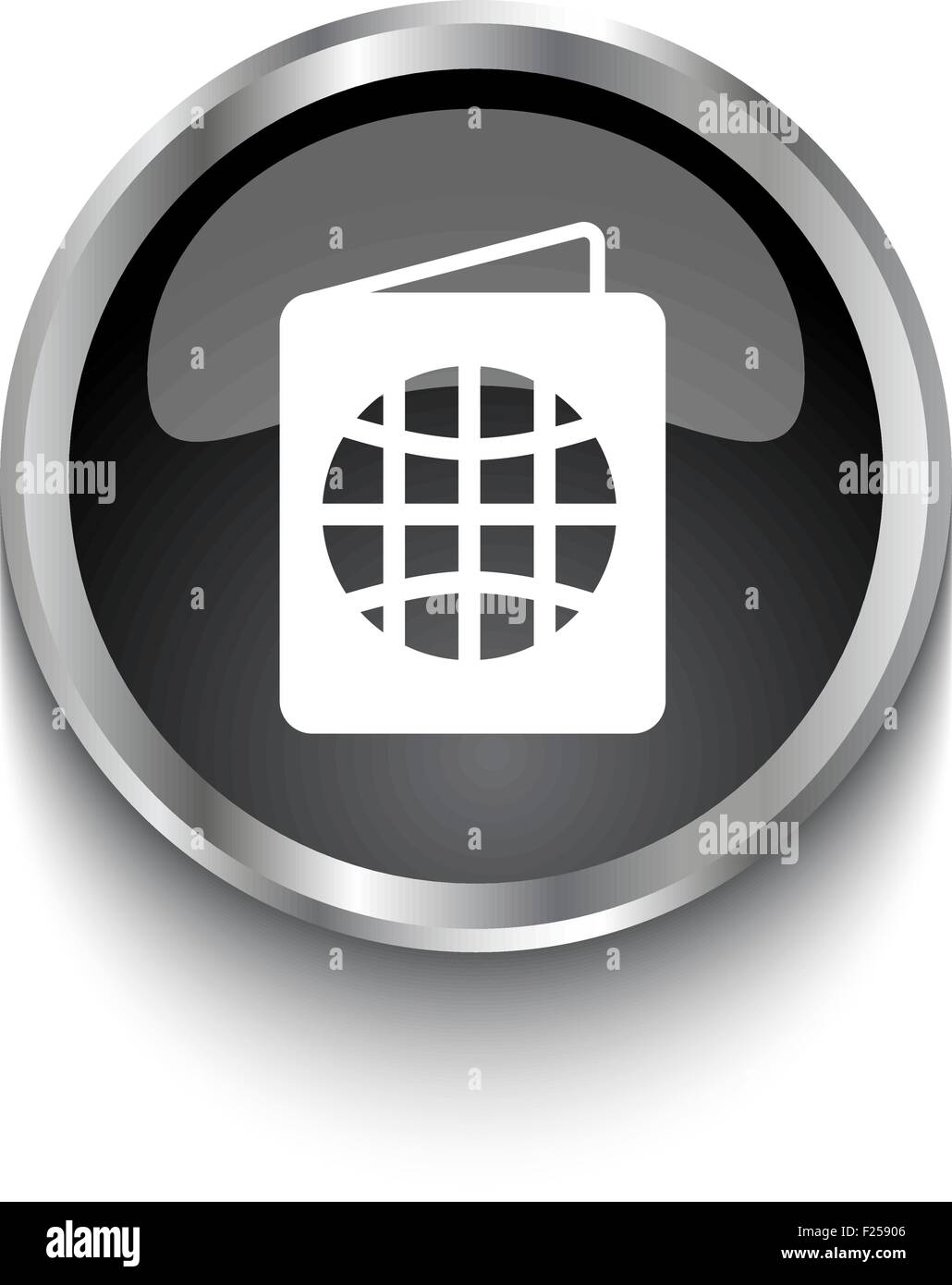 Passeport Blanc sur noir symbole bouton web Illustration de Vecteur