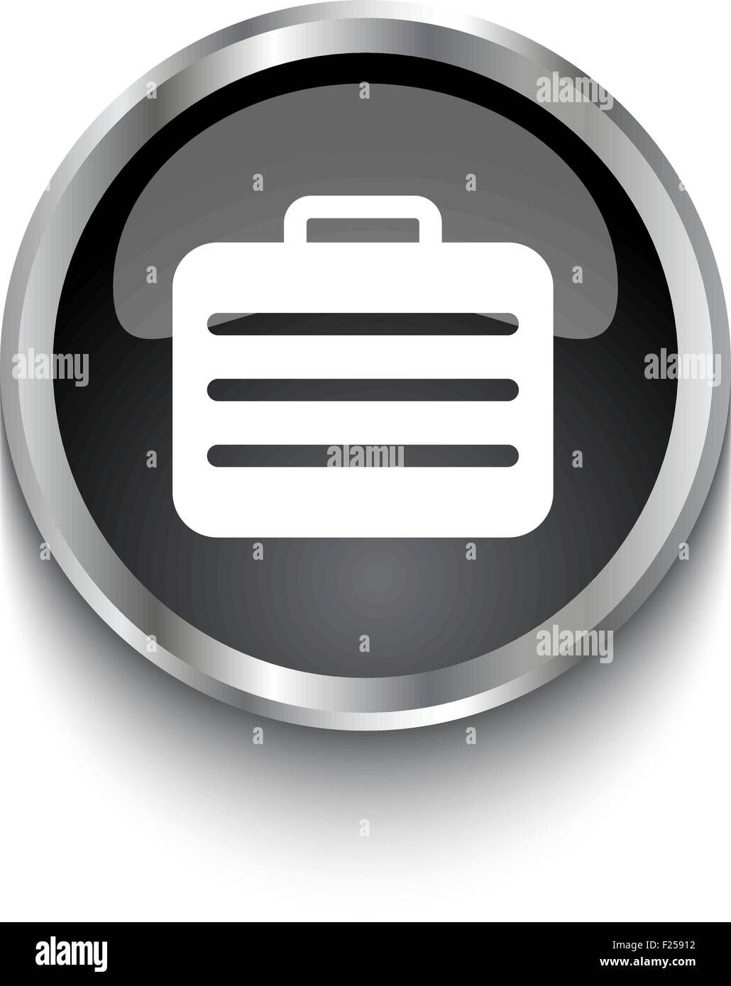 Étui de voyage Blanc sur noir symbole bouton web Illustration de Vecteur
