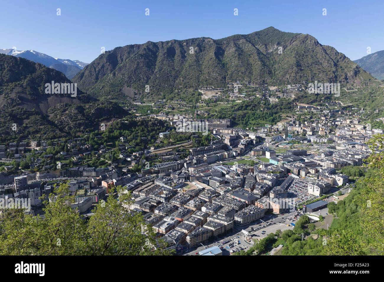 Andorre, Andorre-la-Vieille, capitale de l'état d'Andorre, Escaldes-Engordany Banque D'Images