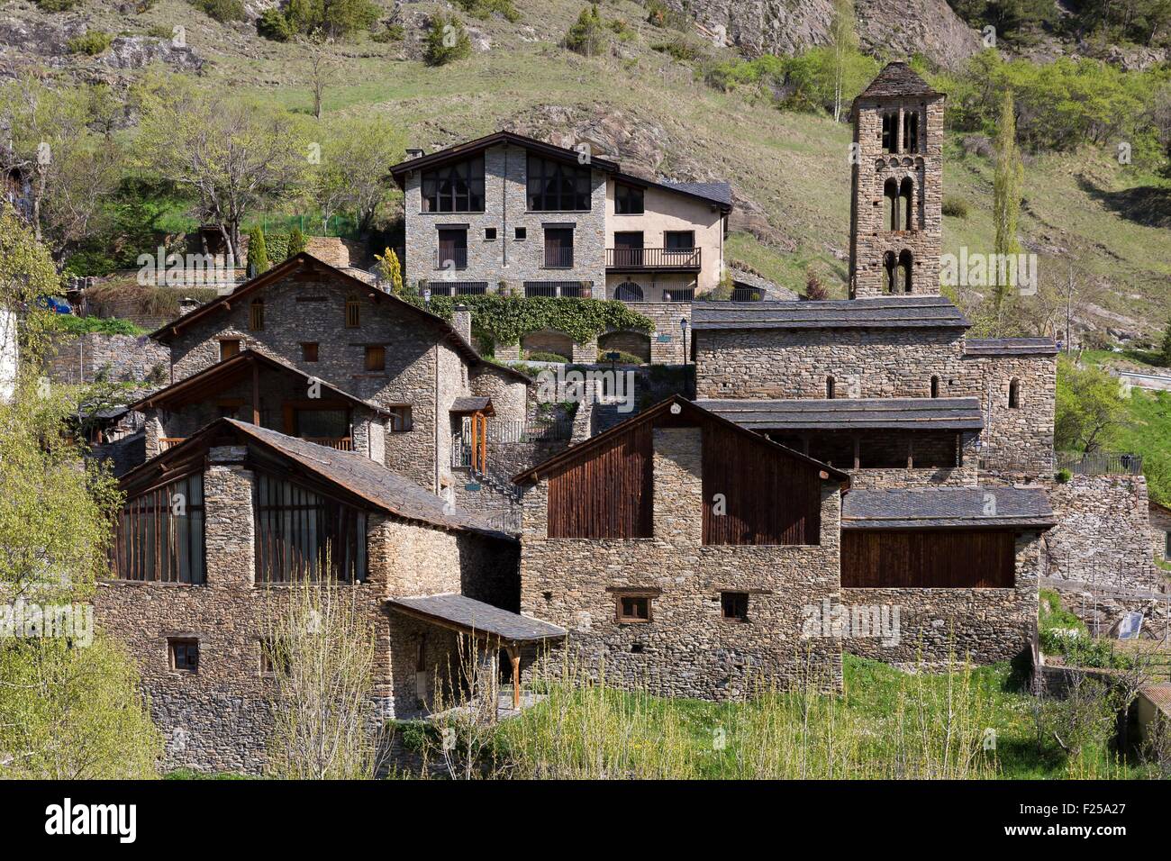 Andorre, Pal village, église Sant Climent Banque D'Images