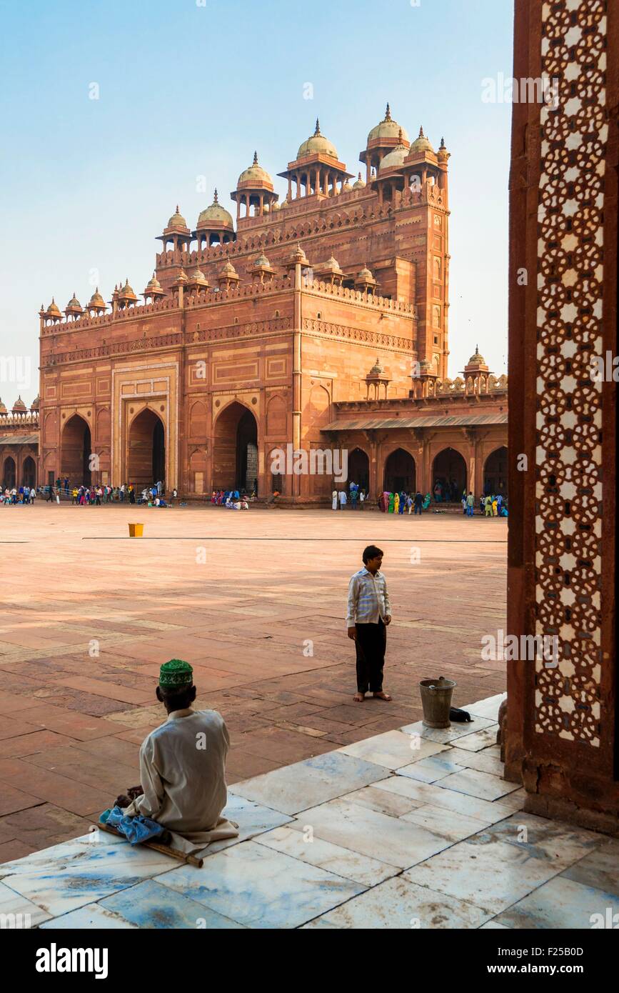 L'Inde, Uttar Pradesh State, Fatehpur Sikri, inscrite au Patrimoine Mondial de l'UNESCO, construite pendant la seconde moitié du 16ème siècle par l'empereur Akbar, Fatehpur Sikri (la ville de la Victoire) est la capitale de l'Empire moghol pour seulement quelques 10 ans Banque D'Images